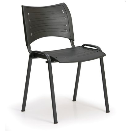 Plastová židle SMART - černé nohy, černá