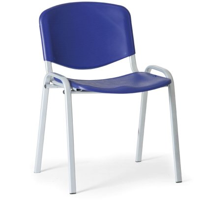 Plastová židle ISO - šedé nohy, modrá