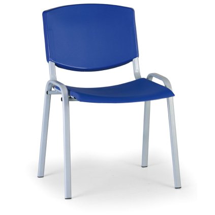 Konferenční židle Design - šedé nohy, modrá