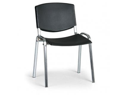Konferenční židle Design - chromované nohy, černá
