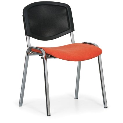 Konferenční židle Viva Mesh - chromované nohy, oranžová / černá