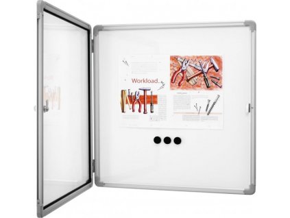 Interiérová informační vitrína Magnetoplan 6 x A4 - magnetická, hliník