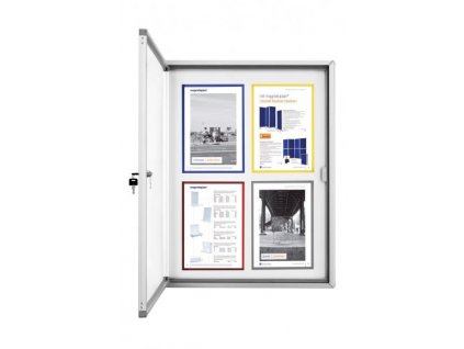 Venkovní informační vitrína Magnetoplan 6 x A4 - magnetická, hliník