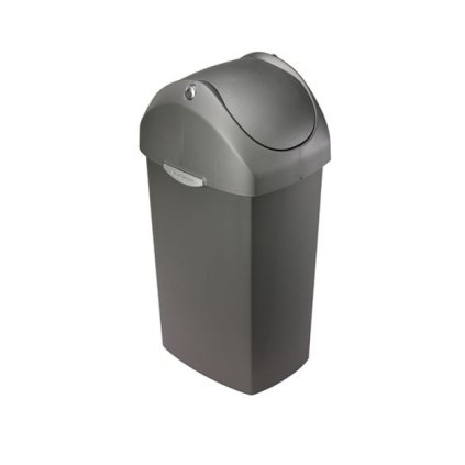 Koš s houpacím víkem 60 l, šedý plast, šedá