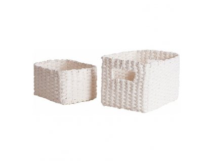 Set pletených košíků Compactor Lisou, 2 ks, bílá