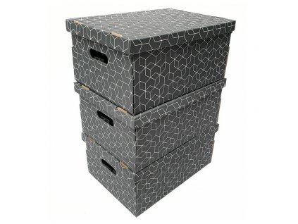 Sada úložných boxů Compactor 32 x 45,5 x 22 cm, 3 ks, šedá