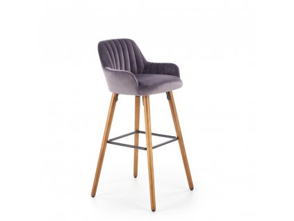 Barová židle Alessia, šedá / přírodní dřevo