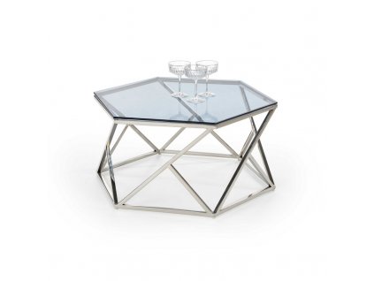 Konferenční stolek Cristina, čirá / stříbrná