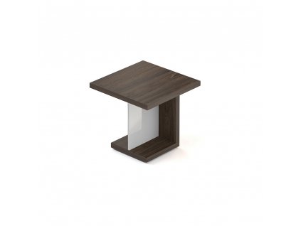 Jednací stůl Lineart 80 x 80 cm, jilm tmavý / bílá