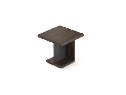 Jednací stůl Lineart 80 x 80 cm, jilm tmavý / antracit