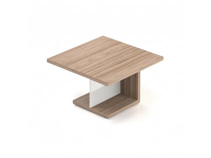 Jednací stůl Lineart 120 x 120 cm, jilm světlý / bílá