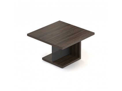 Jednací stůl Lineart 120 x 120 cm, jilm tmavý / antracit