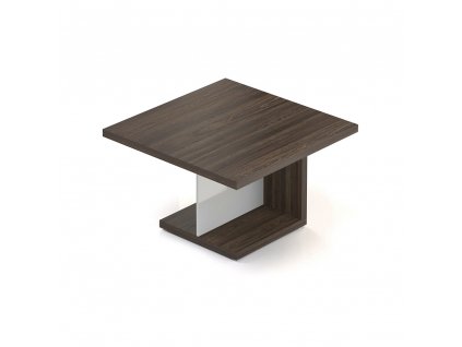 Jednací stůl Lineart 120 x 120 cm, jilm tmavý / bílá