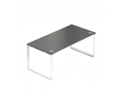 Stůl Creator 180 x 90 cm, bílá podnož, 2 nohy, antracit