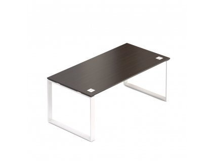 Stůl Creator 180 x 90 cm, bílá podnož, 2 nohy, wenge