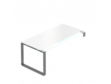 Stůl Creator 180 x 90 cm, grafitová podnož, 1 noha, bílá