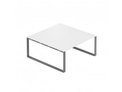 Jednací stůl Creator 160 x 160 cm, grafitová podnož, bílá