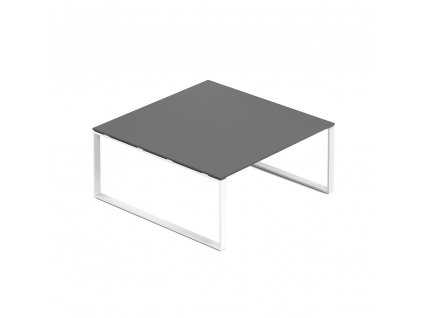 Jednací stůl Creator 160 x 160 cm, bílá podnož, antracit