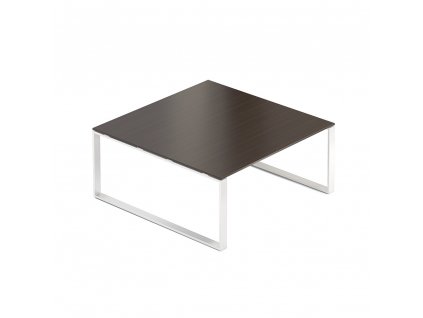 Jednací stůl Creator 160 x 160 cm, bílá podnož, wenge