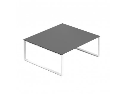 Jednací stůl Creator 180 x 160 cm, bílá podnož, antracit