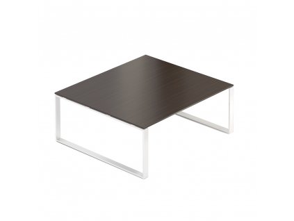 Jednací stůl Creator 180 x 160 cm, bílá podnož, wenge