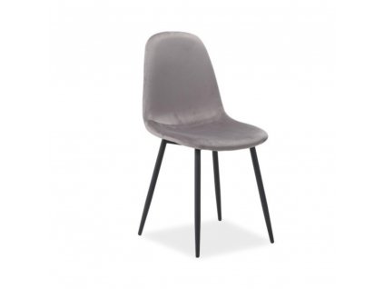 Jídelní židle Fox Velvet, šedá / černá