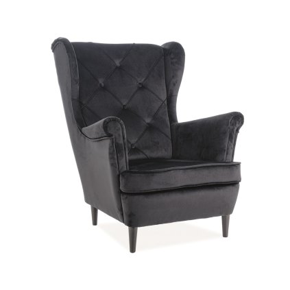 Křeslo Lady Velvet, černá