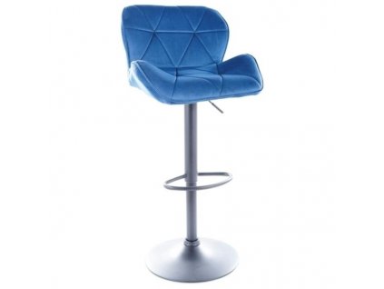Barová židle Roald Velvet, modrá / šedá