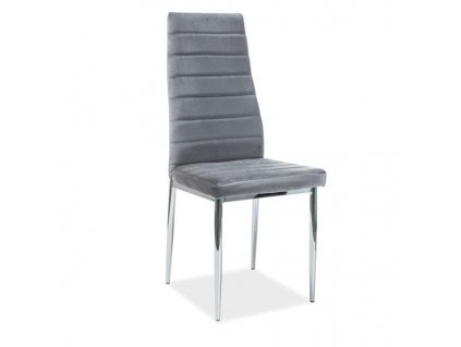 Jídelní židle Eryx Velvet, šedá / stříbrná