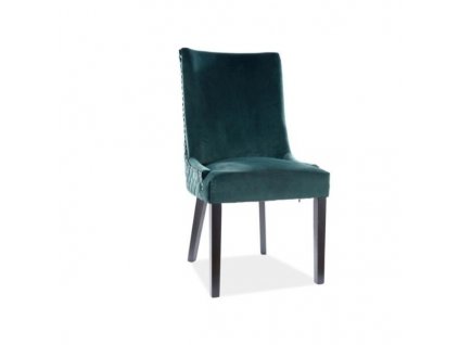 Jídelní židle Leon Velvet, zelená / černá