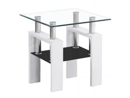 Konferenční stolek Lisa IV, čirá / bílá