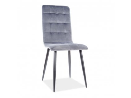 Jídelní židle Otto Velvet, šedá / černá