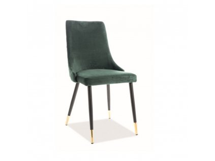 Jídelní židle Piano Velvet, zelená / černá