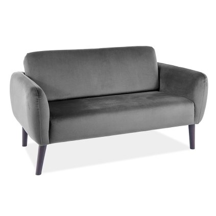 Pohovka Elsa Velvet, dvojsedák, šedá / černá