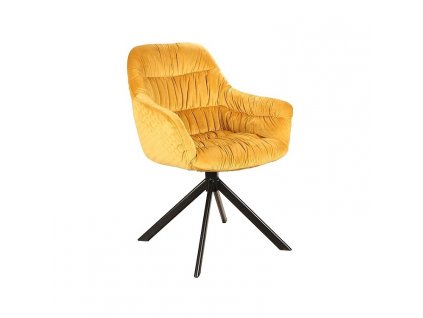Jídelní židle Astoria Velvet, žlutá / černá