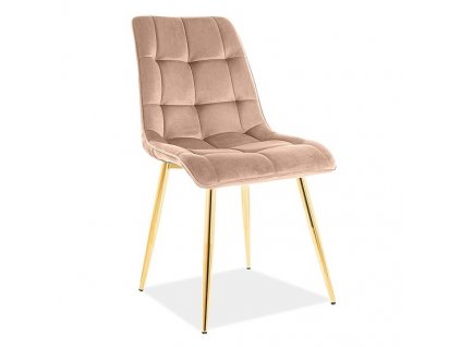 Jídelní židle Chic Velvet II, béžová / zlatá