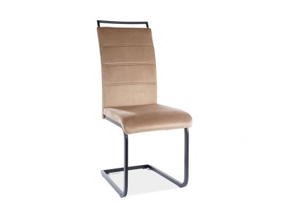 Jídelní židle Oceanus Velvet, béžová / stříbrná