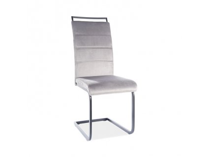 Jídelní židle Oceanus Velvet, šedá / stříbrná