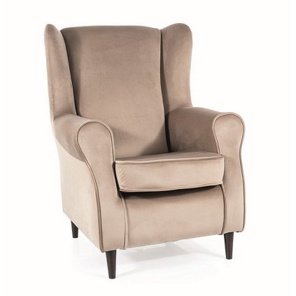 43107 kreslo baron velvet svetle hneda cerna