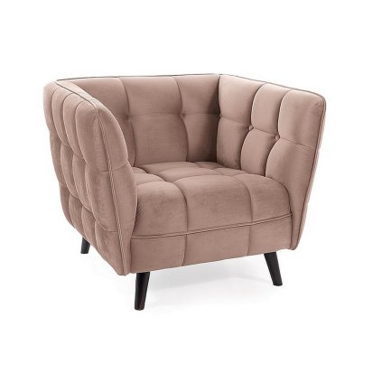 43113 kreslo castello velvet svetle hneda cerna