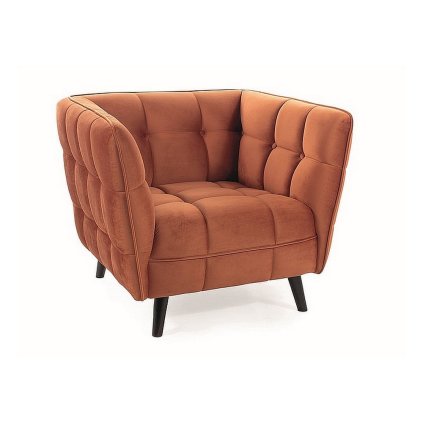 43116 kreslo castello velvet oranzova cerna