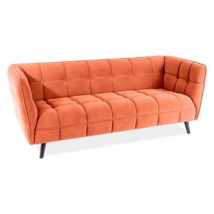 43134 pohovka castello velvet trojsedak oranzova cerna