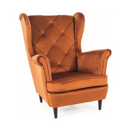 43176 kreslo lady velvet oranzova cerna