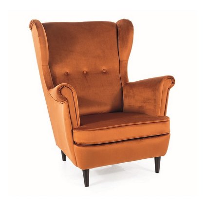 43185 kreslo lord velvet oranzova cerna