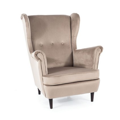 43188 kreslo lord velvet svetle hneda cerna