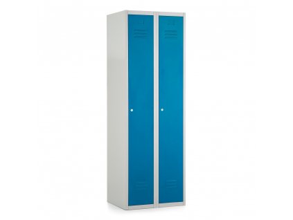 Kovová šatní skříňka, 60 x 50 x 180 cm, cylindrický zámek, modrá - ral 5012
