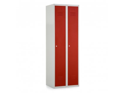 Kovová šatní skříňka, 60 x 50 x 180 cm, cylindrický zámek, červená - ral 3000
