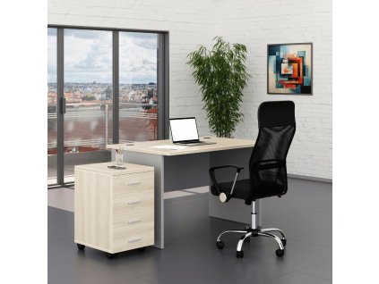 44087 sestava kancelarskeho nabytku simpleoffice 1 120 cm dub svetly seda