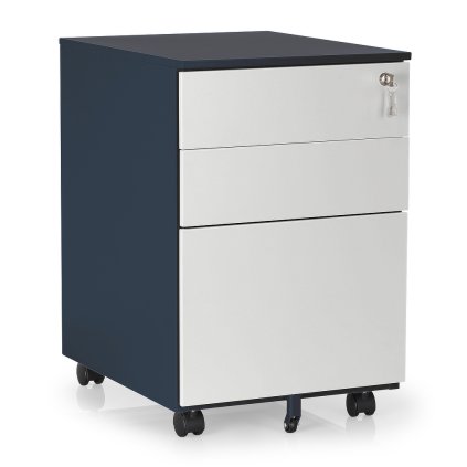 Fém konténer 40 x 50 x 61 cm - 3 fiók, antracit - ral 7016