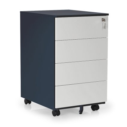 Fém konténer 40 x 50 x 66,5 cm - 4 fiók, antracit - ral 7016